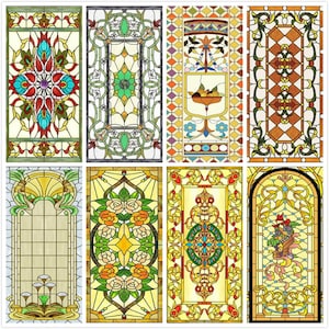Electrostatic frosted stained glass window film church home foil door stickers PVC self-adhesive window films Custom Size