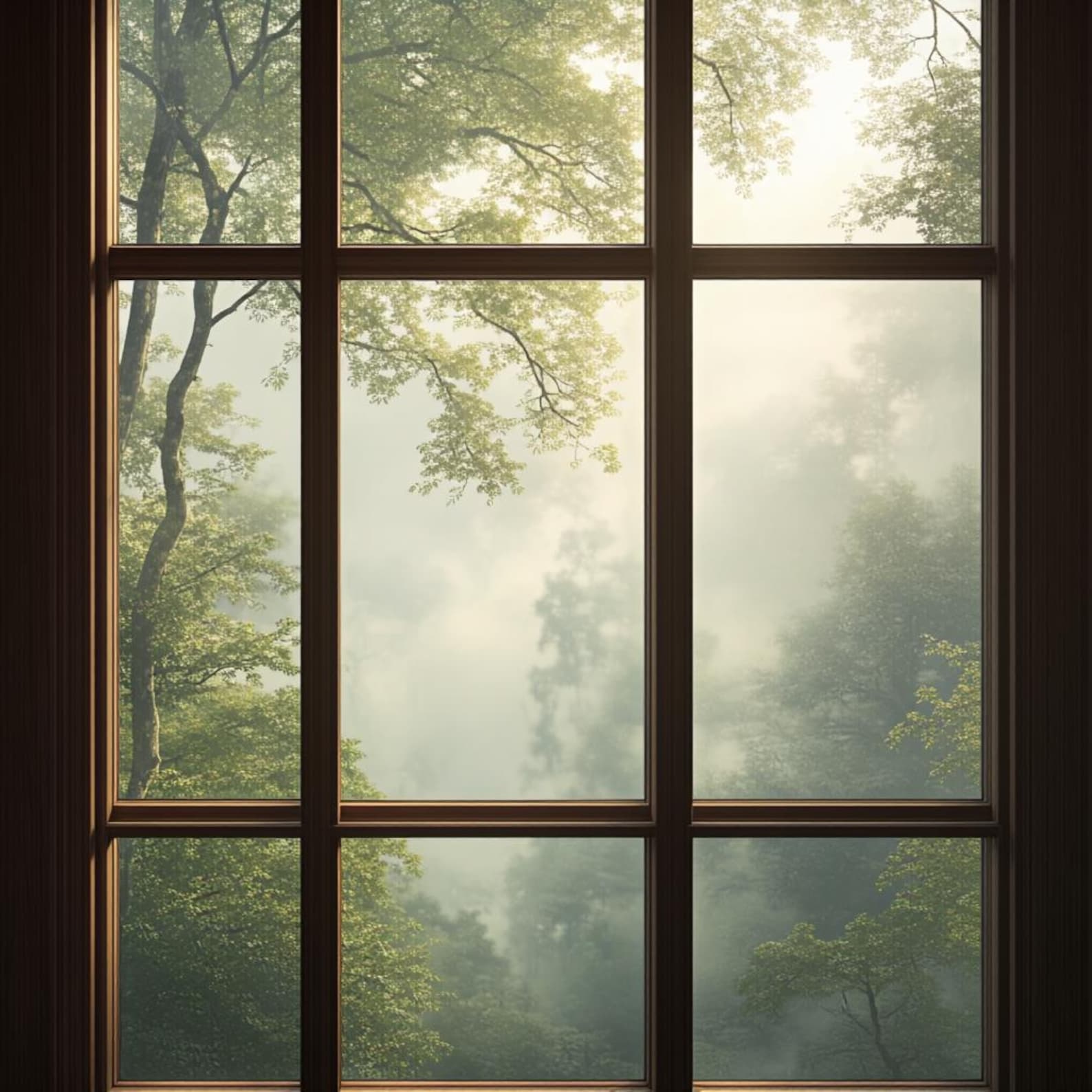 Forest Mist Window Privacy Film Frosted Static Cling Decorative Window ...