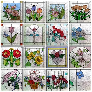 Custom size 3D Matte Window Film Stained Glass Decorative Uv Window Sticker Privacy Frosted Static Cling