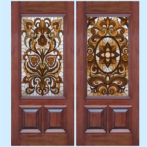 Customized Privacy Static Cling Window Film Frosted Stained Glass Film Vintage Sticker