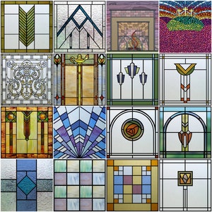 Customized Dimension 3D Matte Window Film Stained Glass Decor UV Protection Privacy Frosted Static cling for Glass Garden Floral Design