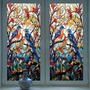 Birds Static Cling Window Film – Decorative Non-Adhesive Privacy Cover for Glass