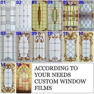 Window Film Church Static Cling Privacy Films,Frosted Stained Glass Films,Door Sticker,for Kitchen Office Home Decor Customized