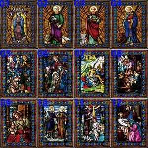 Custom Made Window Film Static Cling Frosted Stained Glass Sticker Jesus Christ Saints Angels Picture for Church Home Decor