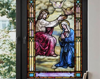 Window Film Frosted Stained Glass Films,Customized Church,Prayer Room Decor