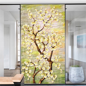 Custom Size Window Film Privacy Frosted Glass Sticker Static Cling No Glue Tree Decoration Window sticker
