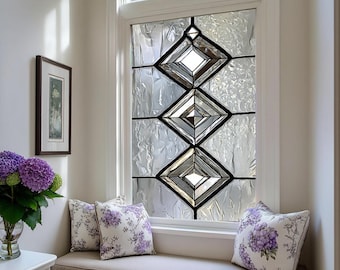 Custom size Vinyl Window Film Window Decor Window Tint Geometric Diamond Stained Glass Pattern