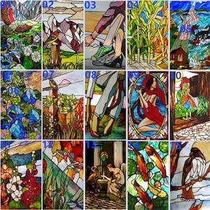 Window Film Frosted Stained Glass Film Vintage Church Style Colorful Window Door Stickers For Kitchen Bathroom Privacy