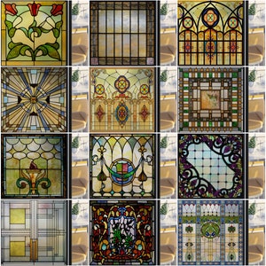 Decorative Window Cling: Art Deco Inspired Frosted Glass Films, Custom Static Door Sticker for Home Foil Window Treatment
