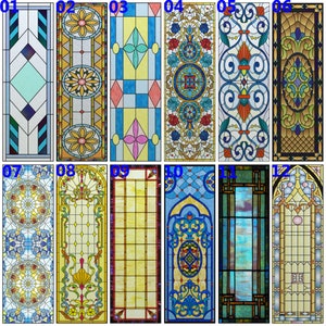 Window Film Frosted Stained Glass Films,Customized Privacy Static Cling,European style Sticker,For Office Home Bathroom Decor
