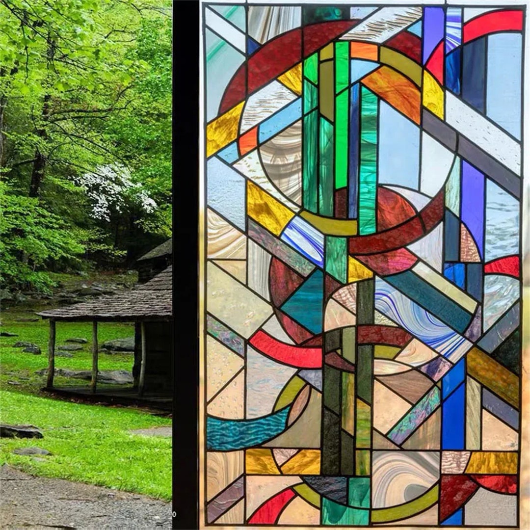 Heat-resistant Stained Glass Window Film - Custom Size Electrostatic ...