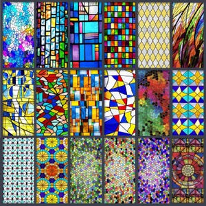 Custom Size Window Film Frosted Privacy Stained Glass Protection Reusable Removable Home-Decor Church Window Covering