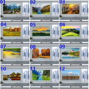 Custom size Static Cling Frosted Privacy Window Film Stained Glass Stickers Landscape Tree Print For Transom Window Glass Home