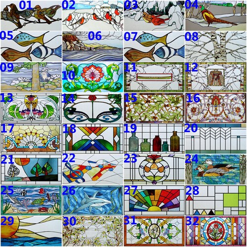 Custom Size Stained Glass Window Film Stickers Static Cling Etsy