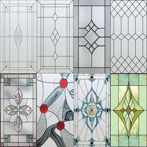 Customized Window Film Stained Glass Films Frosted Church Static Cling Privacy Films Door Sticker Kitchen Office Home Decor