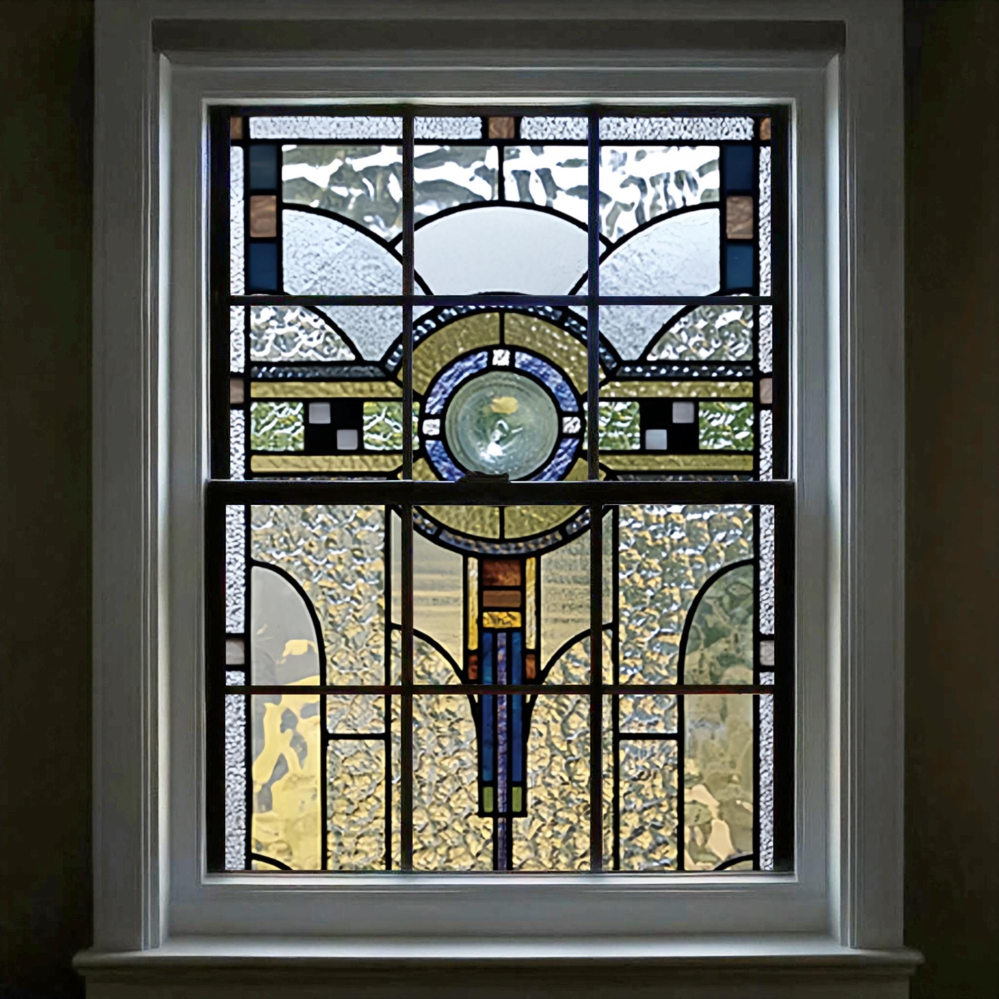 Siunwdiy Pellicola per Finestre in Vetro Colorato Art Deco, Pellicola per Vetri Privacy Smerigliata Pellicola Autoadesiva in Vinile Antistatico Adesivo,C,45x60cm(18x24