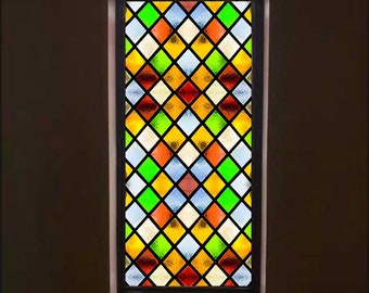 Pellicola per la privacy per finestre, con stampa di foglie tropicali, vetro colorato, statico, per finestre, adesivo decorativo per porte in vetro, decorazione per la casa, 45 x 90 cm