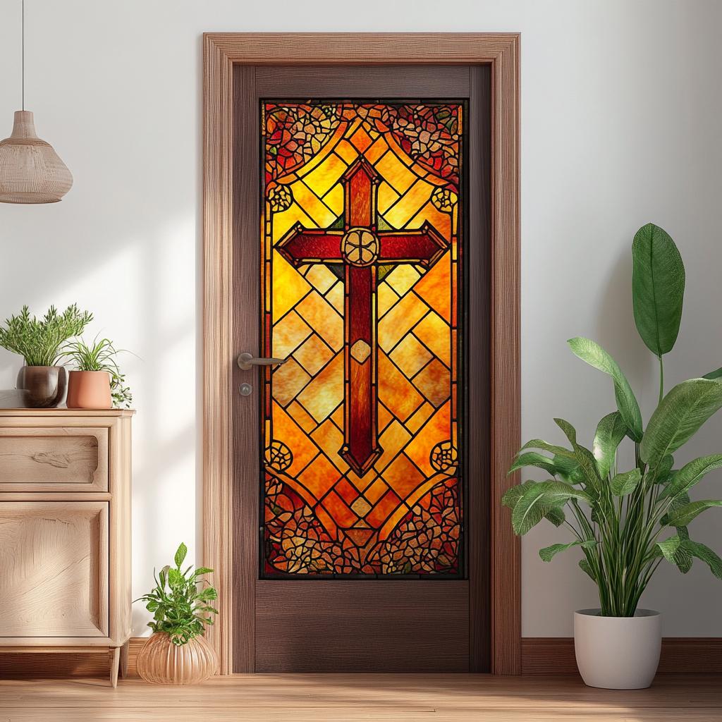 Pellicola Per Vetri Decorativa Chiesa – Figura Religiosa Gesù, Anti-UV E Privacy, Adesivo Statico Elettrostatico, 90x120 Cm, Facile Da Applicare