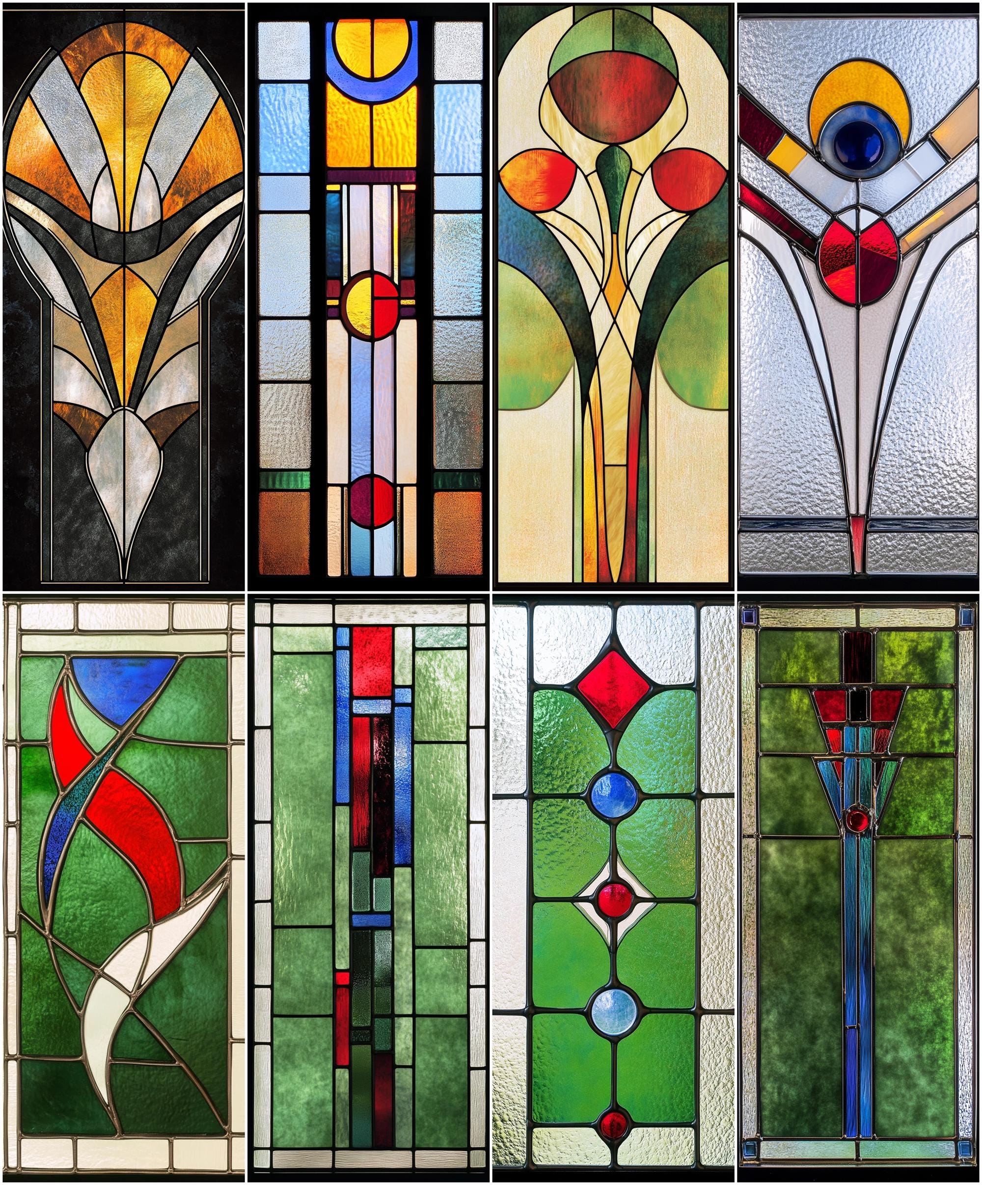 Custom Window Film - Stained Glass Pattern, Frosted Privacy, Static ...