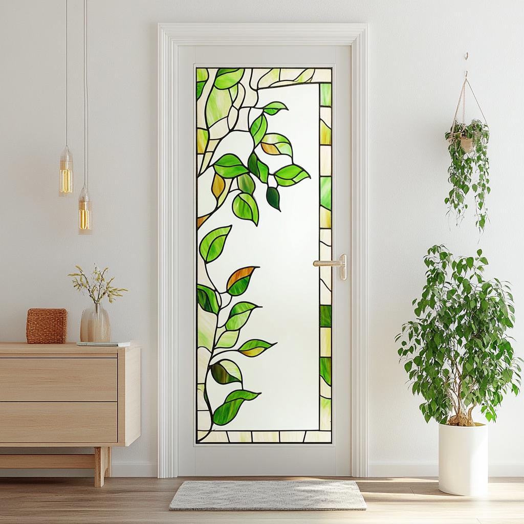 Buydecorativefilm Pellicola Per Vetri Colorata Con Uccelli – Effetto Vetrata, 91,4 Cm X 60 Cm, Protezione UV E Semi-Privacy