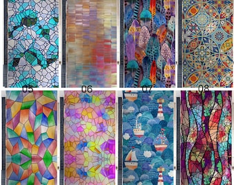 Customized Size Privacy Window Film Stained Glass Vinyl Static Self Adhesive Clings Frosted Decorative Sticker Heat Control Decal for Home