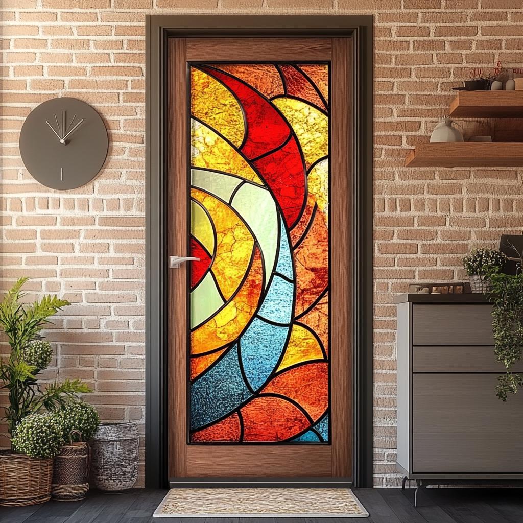 Vintage-inspired Stained Glass Window Cling – Bold Architectural ...