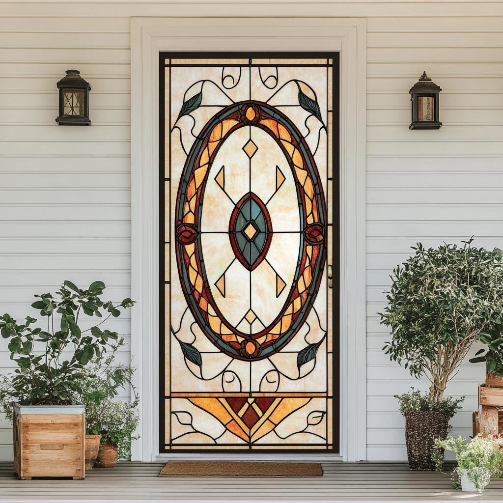 Vintage-inspired Stained Glass Window Cling – Bold Architectural ...