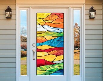 Pellicola per porte in vetro colorato personalizzata - Design a forma di cuore e floreale, pellicola decorativa per la privacy per interni domestici - Italia