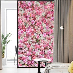 Frosted Flower Privacy Window Film – Static Cling, Heat Insulation, and Sunscreen Glass Sticker for Home Windows