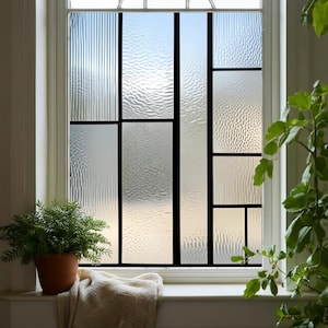 Película para ventana esmerilada geométrica moderna, privacidad estática, tamaño personalizado