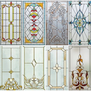 Custom Size Stained Glass Window Film - Matte Finish, UV Protection, Privacy Frosted Static Cling Window Decal for Glass