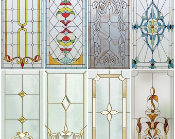 Custom Size Stained Glass Window Film - Matte Finish, UV Protection, Privacy Frosted Static Cling Window Decal for Glass