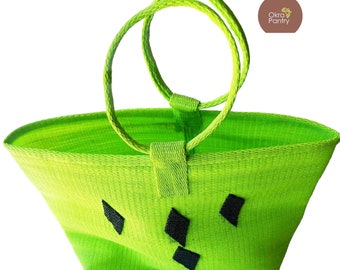 Woven Liberian Green and Black Plastic Tote Strong Resistant Bag