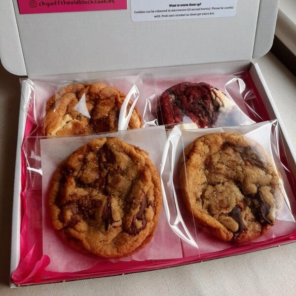 Handmade Postal Cookies Gift Box of 4 - Salted Caramel Collection