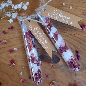 Guest gift "It's nice that you're here" bath salt with rose petals | wedding | Baptism | birthday | anniversary