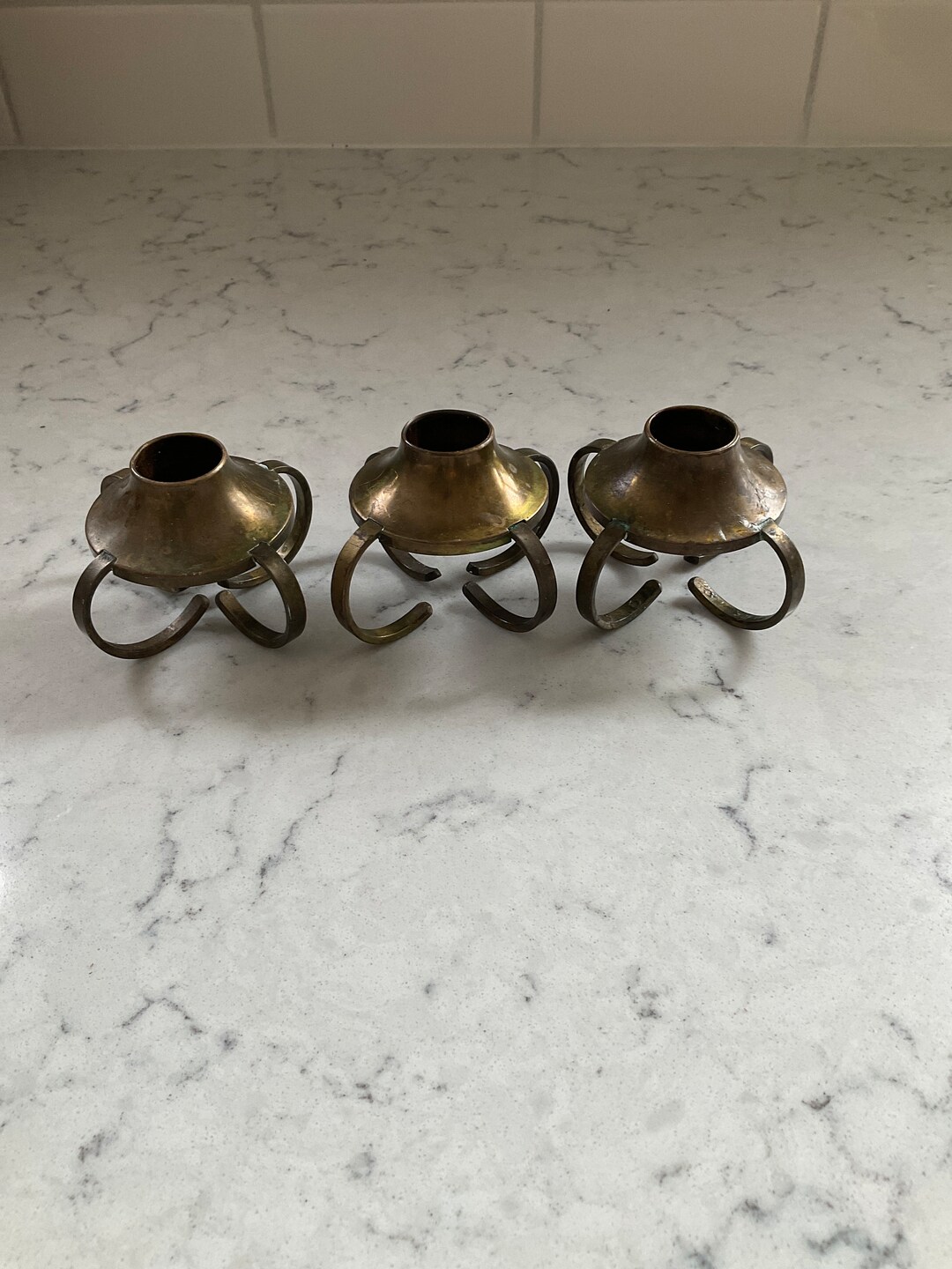 Vintage Solid Brass Taper Candle Holders Etsy