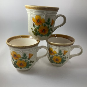 Vintage Mikasa coffee cups petunias