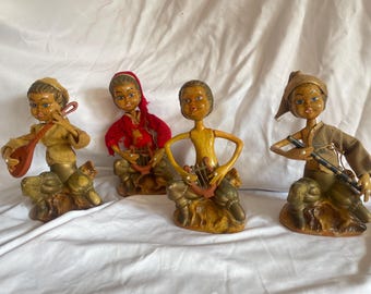 vintage elfenfiguurtjes, set van 4