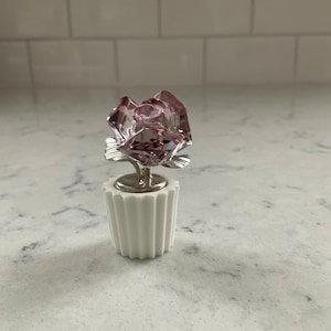 Swarovski crystal pink rose