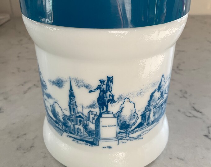 Vintage Paul Revere Milk Glass Humidor Canister Cigar Jar Etsy