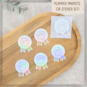 No Frogging Cross Stitch Stickers or Magnets: Rainbow Vinyl Planner Embellishments
