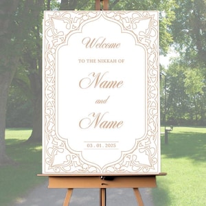 Islamic Wedding Sign | Nikkah Welcome Sign | Muslim Wedding Decor | Digital Nikkah Board | Printable Wedding Sign | Nikkah Decor