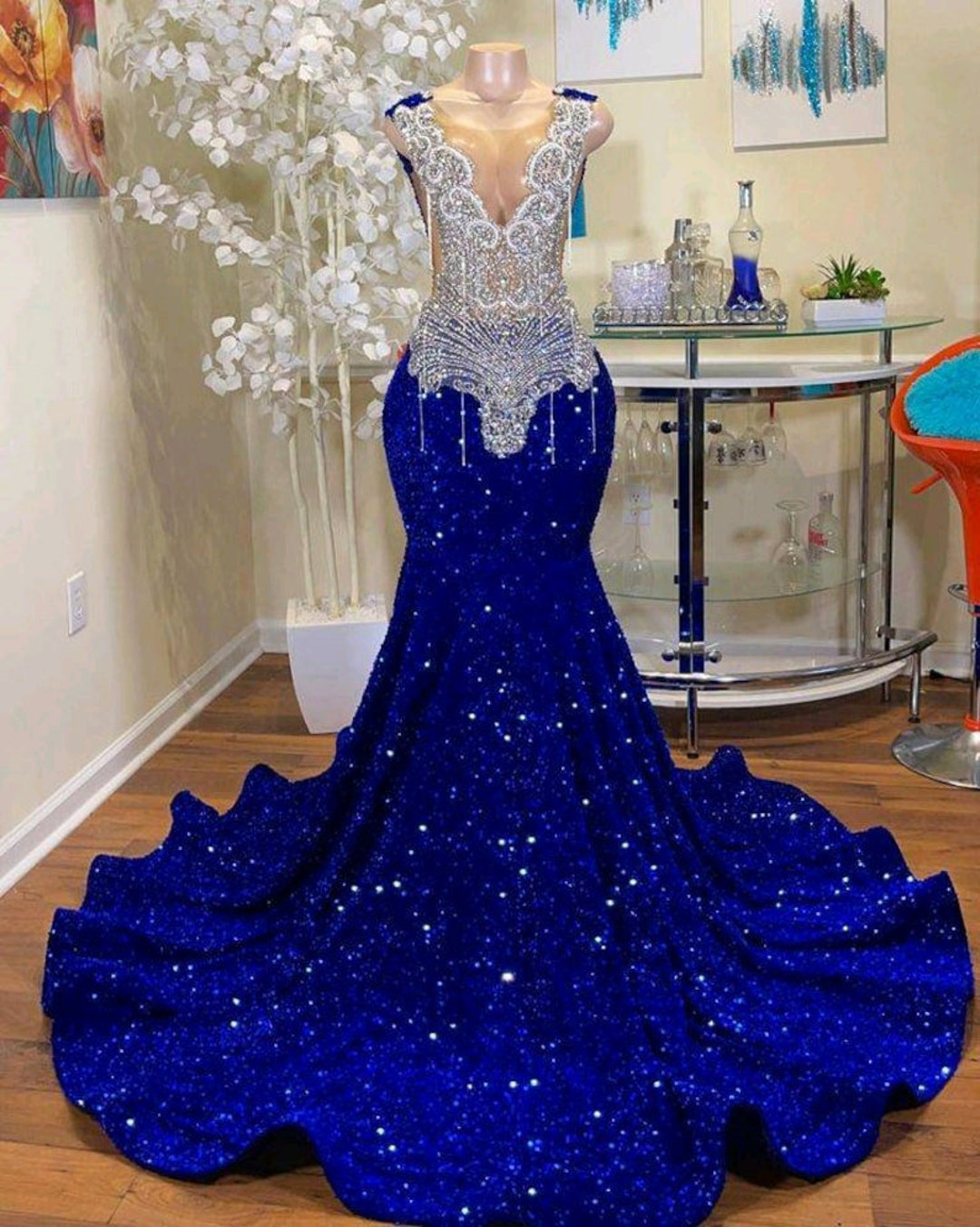 blue mermaid dress