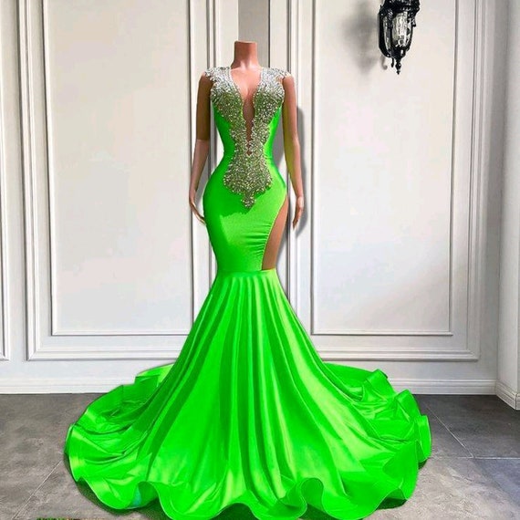 lime green prom dress