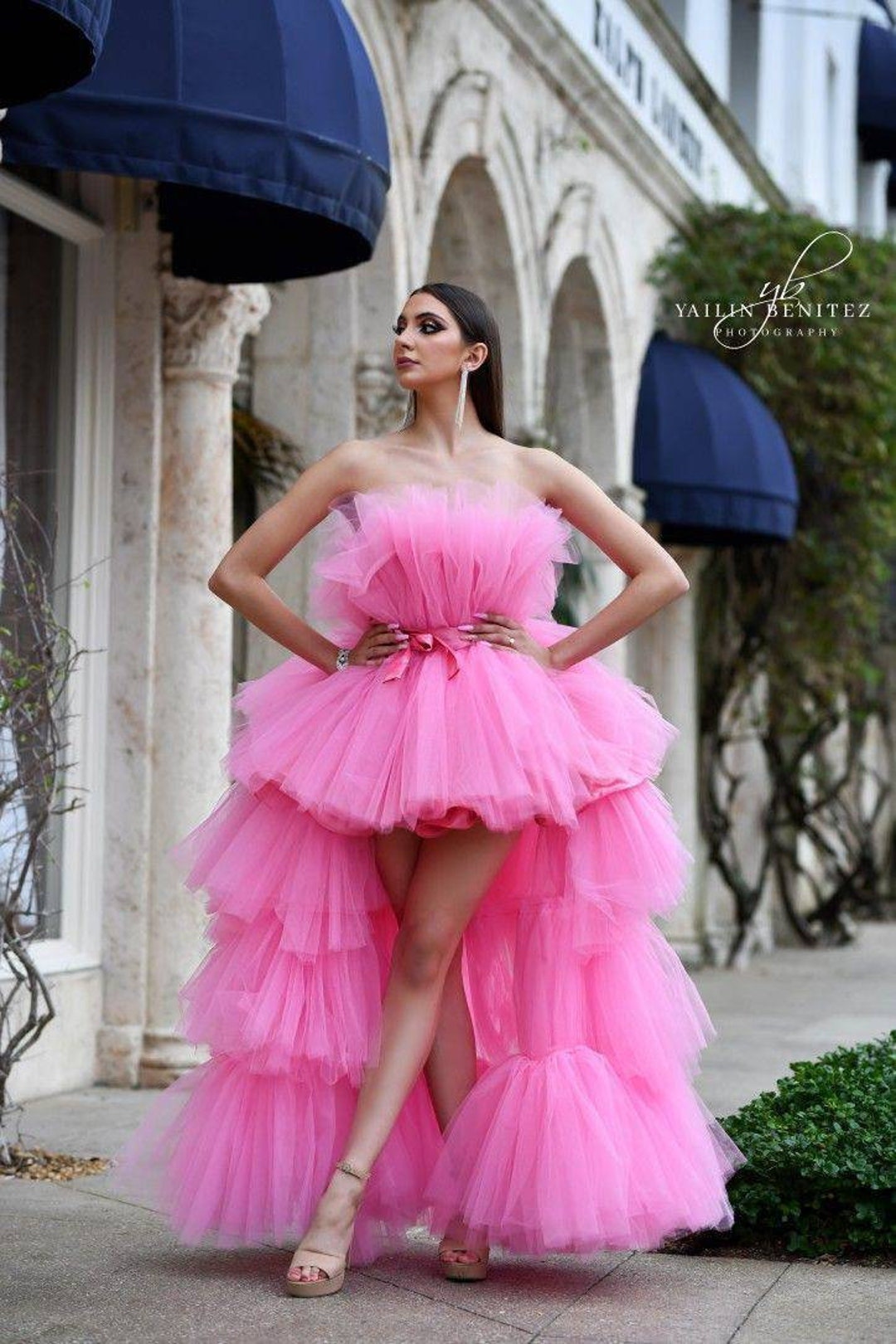 Pink African High Low Tulle Dress Africa Prom Dress African - Etsy