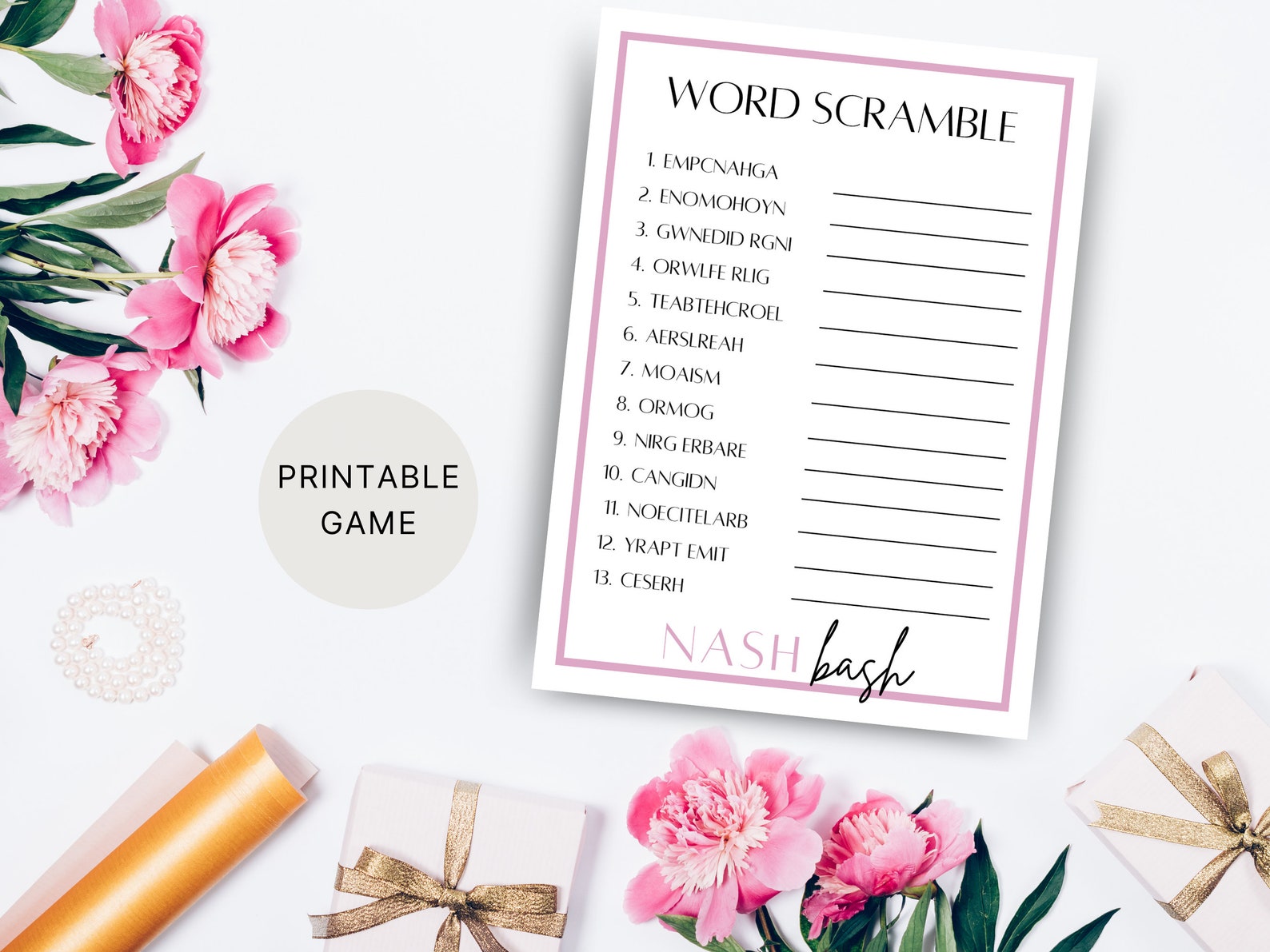 Bachelorette Word Scramble Printable Word Scramble Nashville - Etsy