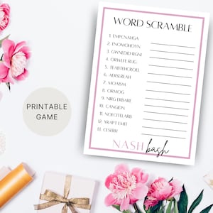 Bachelorette Word Scramble Printable Word Scramble Nashville - Etsy