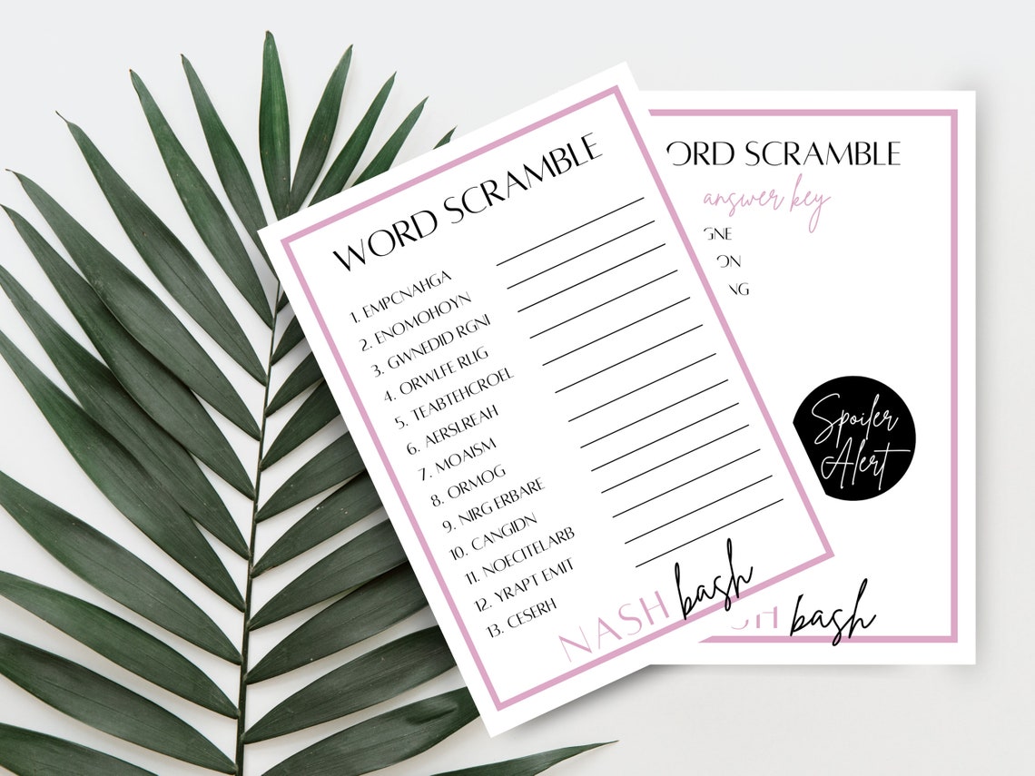 Bachelorette Word Scramble Printable Word Scramble Nashville - Etsy