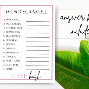Bachelorette Word Scramble Printable Word Scramble Nashville - Etsy