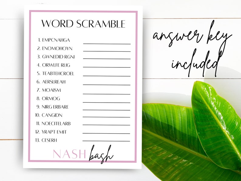 Bachelorette Word Scramble Printable Word Scramble Nashville - Etsy